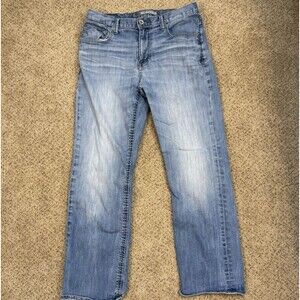 BKE Mens Jeans Tyler Straight Leg Blue Short 32S Tarasenko 2 wash